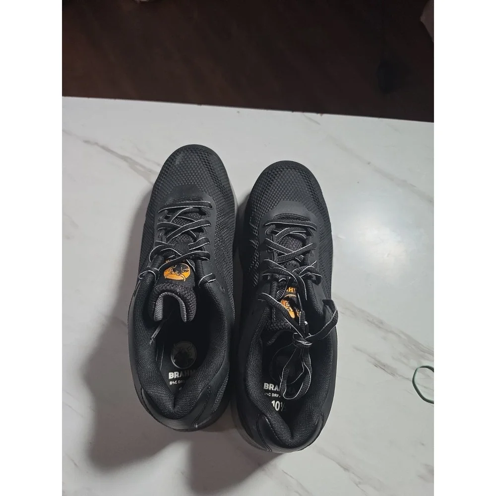 Used Brahma Men's Kamden steel toe work shoes in black mesh Size 10 1/2